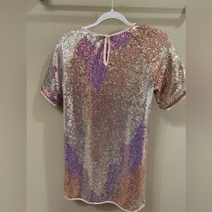 Brought from H& M size 10 pink and gold sequence dress